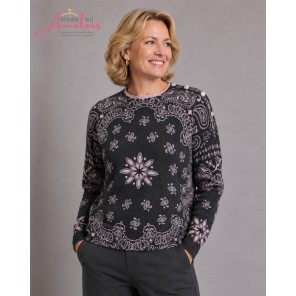 Micha trui 183126 paisleyprint Rose Grijs